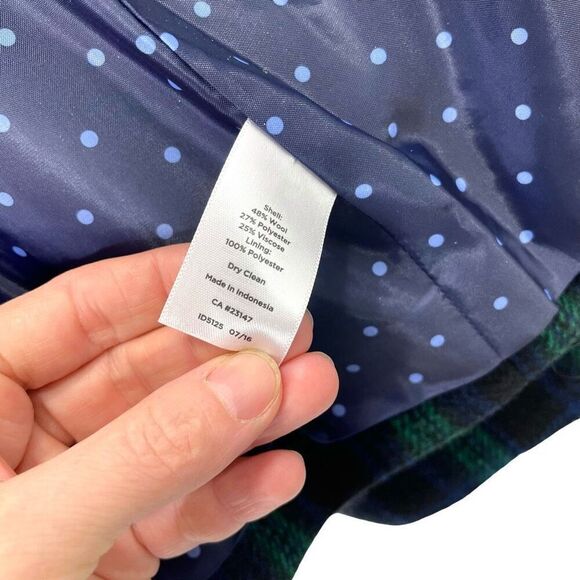 NEW Talbots Tartan plaid wool blend blazer jacket Size 16 green navy blue - Picture 7 of 7